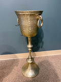 Gold Wine Cooler on Stand